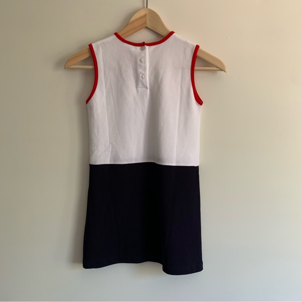 bella bliss White and Navy Kids Dress with Red Accents sz 6 - Picture 5 of 5